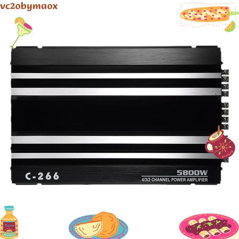 Amplificador De Áudio Para Carro De 4 Canais 5800W Alta Potência 12V Ultrafino De Quatro Vias Classe A/B Ferramentas vc2