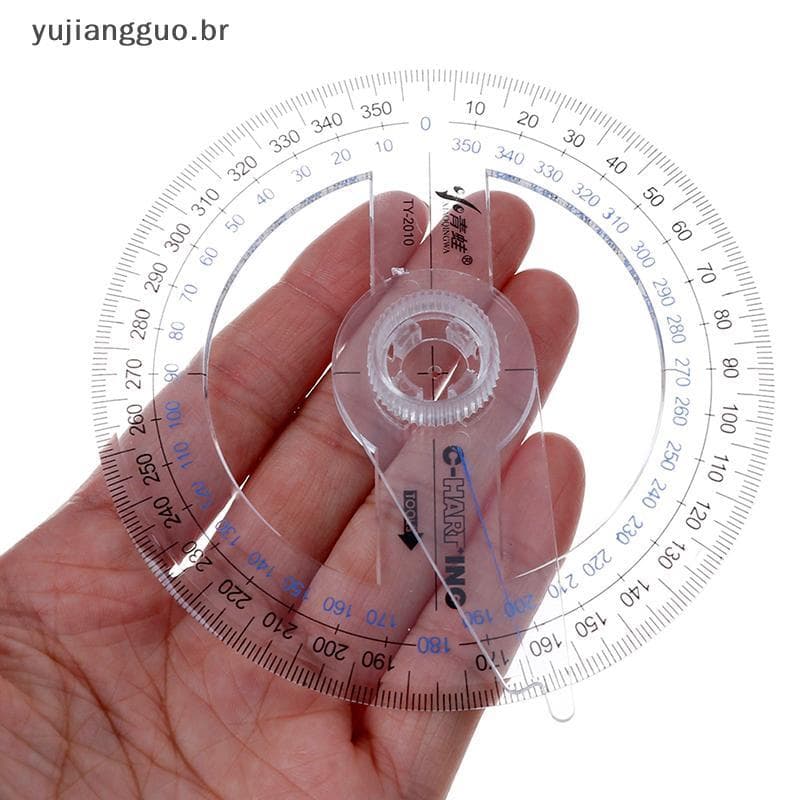 # Novo Diâmetro Portátil De Régua Transferidora De Ponteiro De 360 Graus De Plástico De 10 Cm .