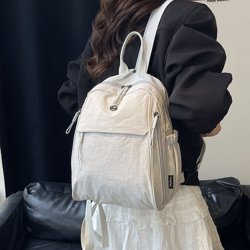 Mochila de tecido de nylon multicamadas estilo coreano-japonês, nova bolsa de ombro feminina multiuso, mochila casual le