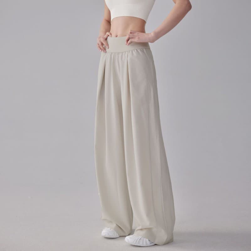 Calças esportivas de secagem rápida femininas verão estilo fino Drape solto legal em linha reta perna larga correndo Fit