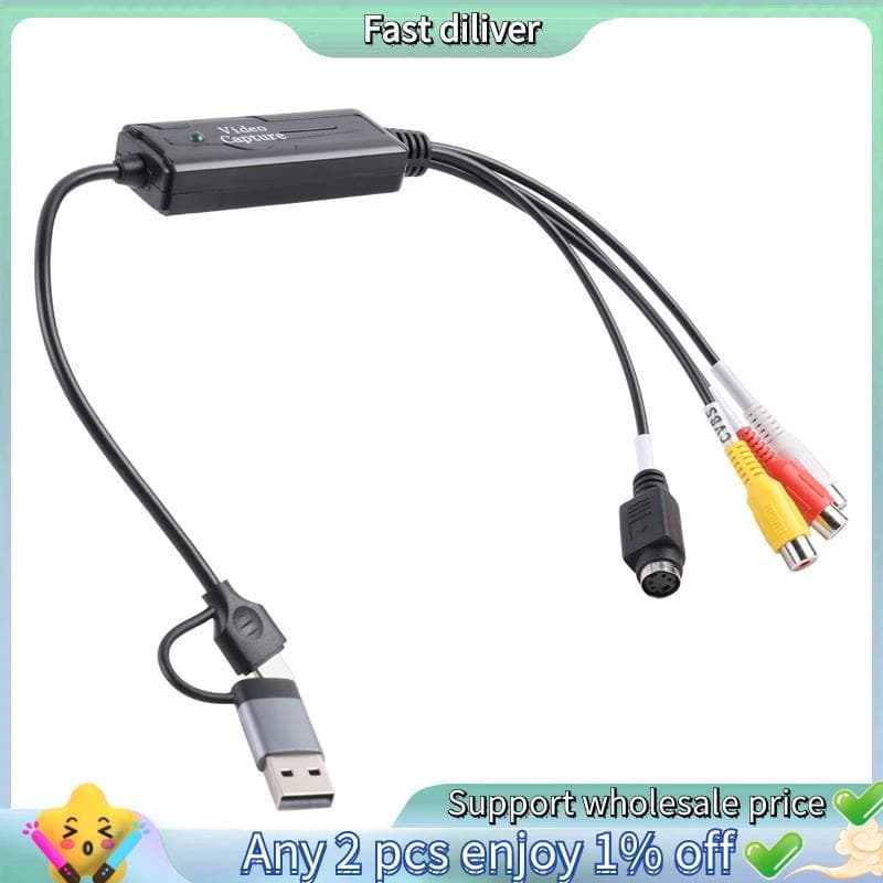 Adaptador De Placa De Captura De Vídeo AV S USB 2.0 Type C Composto Para Câmera OBS PC