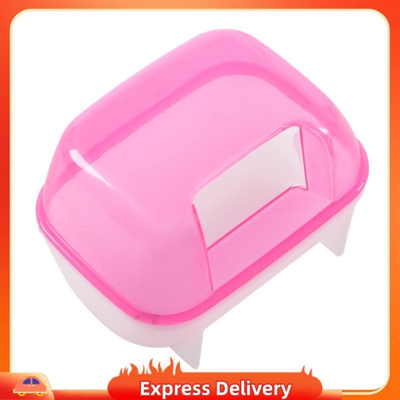 [Entrega Rápida BRY8] Rosa Branco Pequenos Hamsters Banho Gaiola De Areia Banheiro Para Animais De Estimação 10 x 7 Cm