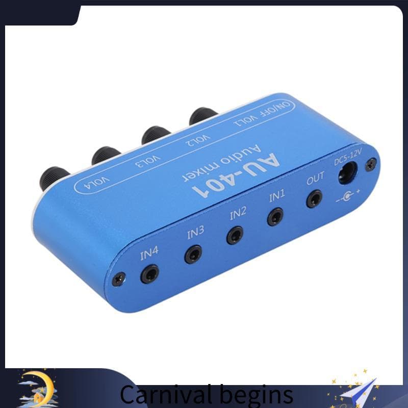 [eileenj3] DC 5V-12V AU-401 Mixer De Áudio Estéreo 4 Entradas 1 Saída Placa De Controles Individualmente Mistura De Som