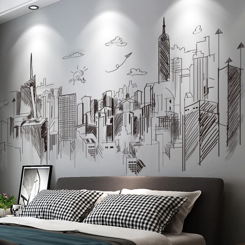 Meninos quarto decoração do quarto adesivos de parede cartaz 3d tridimensional fundo adesivos de parede papel de parede
