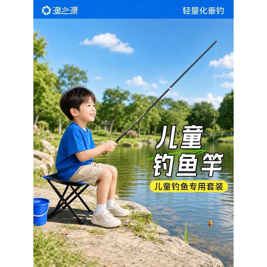 Peixe Yuzhiyuan vara de pesca infantil conjunto iniciante Mini vara de fluxo iniciante pequenos objetos vara de pesca co