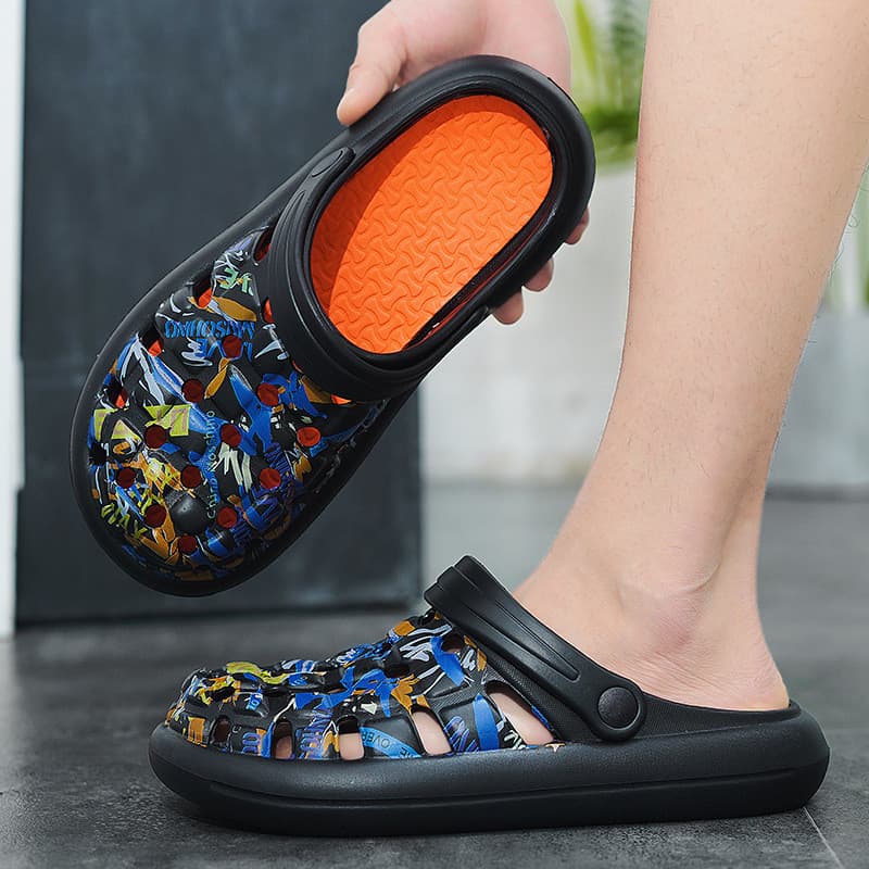 Moda oco sapatos masculinos mulheres antiderrapantes sandálias Baotou chinelos de estoque pronto 4MKN