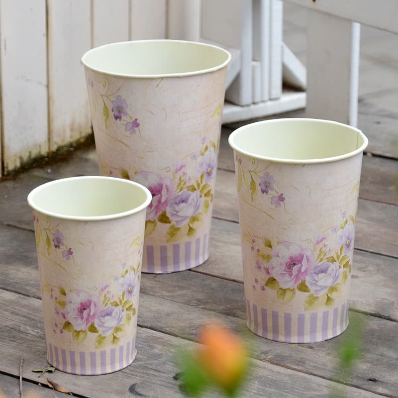 Comércio exterior francês Retro barril de lata pequeno barril de flores recipiente de flores suculento vaso de flores De