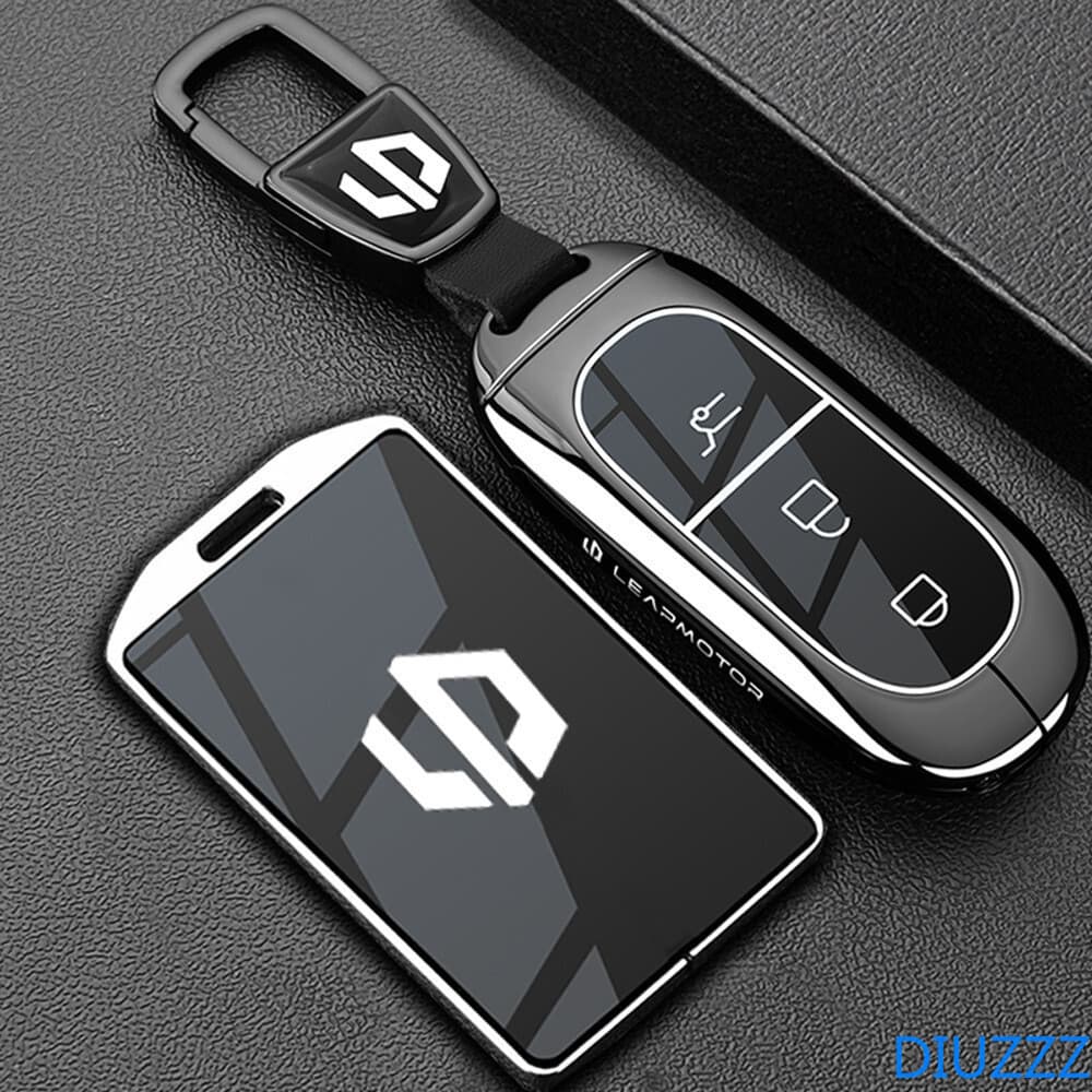 Capa Protetora de Metal para Chave de Carro para Leapmotor C10 C11 C16 C01, Capa para Cartão de Controle Remoto com Corr