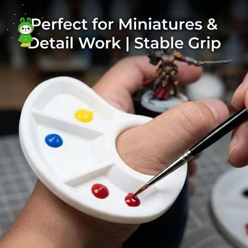 1pc 1-Cor Adequado Óleo Aquarela Tintas Acrílicas 3D Impresso Paleta De Polegar-Paletas De Plástico Compactas Portáteis