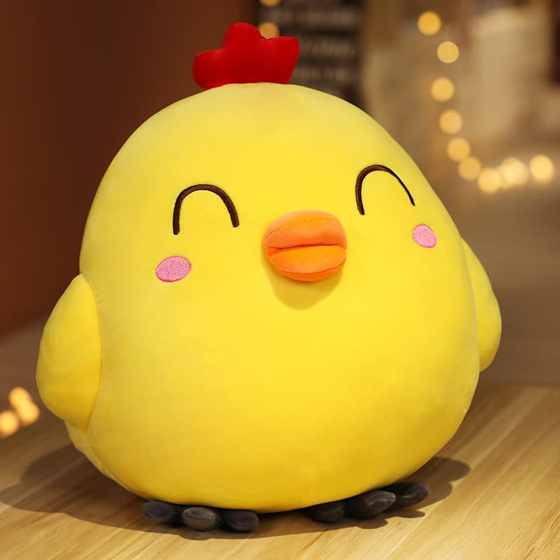 Bonito pequeno amarelo frango boneca travesseiro pintainho boneca brinquedo de pelúcia dormir abraço boneca menina prese