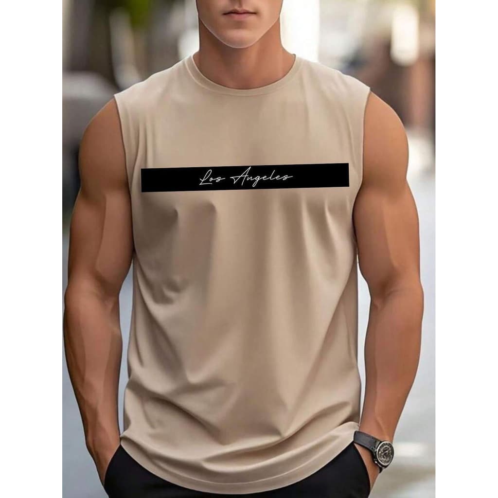 Camiseta Regata Machão Streetwear Oversized Camisa Casual Sem Mangas Cavada Longline