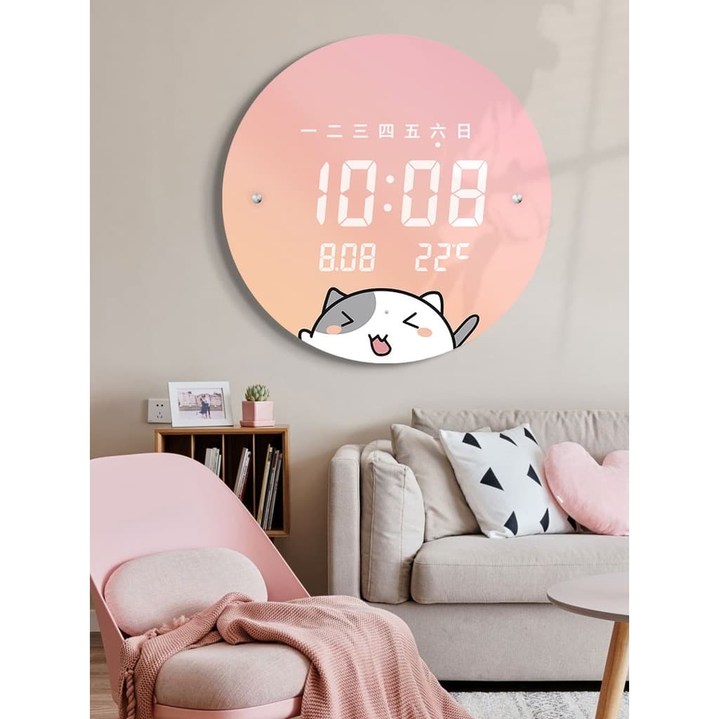 Quarto bonito relógio de parede inteligente LED Display eletrônico Digital relógio quarto estudo mudo moderno simples