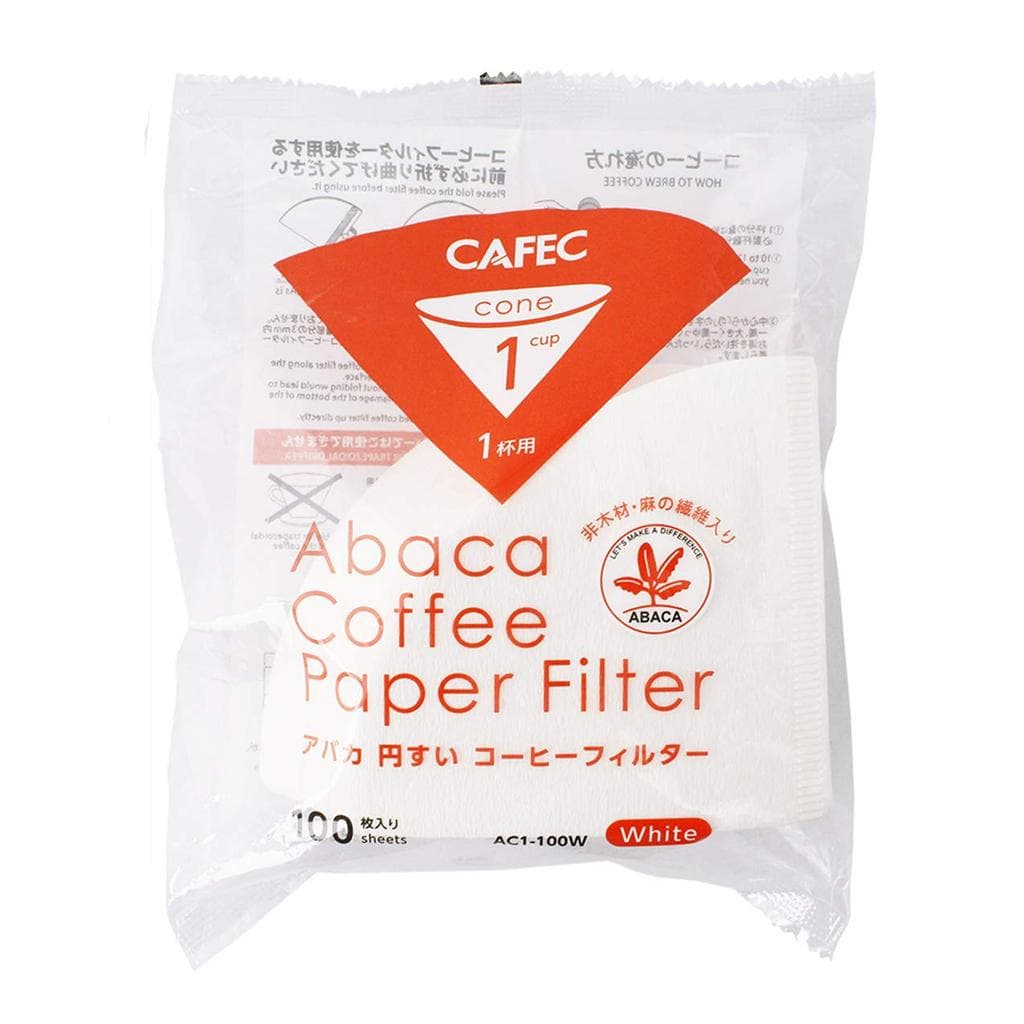 Filtros de café Sanyo Sangyo, brancos, para uma xícara, abacá, formato cônico, 100 unidades