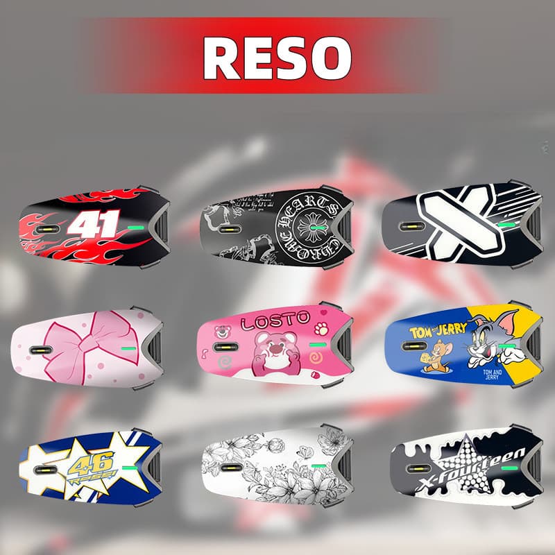 Adesivo para fone de ouvido Bluetooth de capacete de motocicleta RESO, decalques decorativos personalizados, capa protet