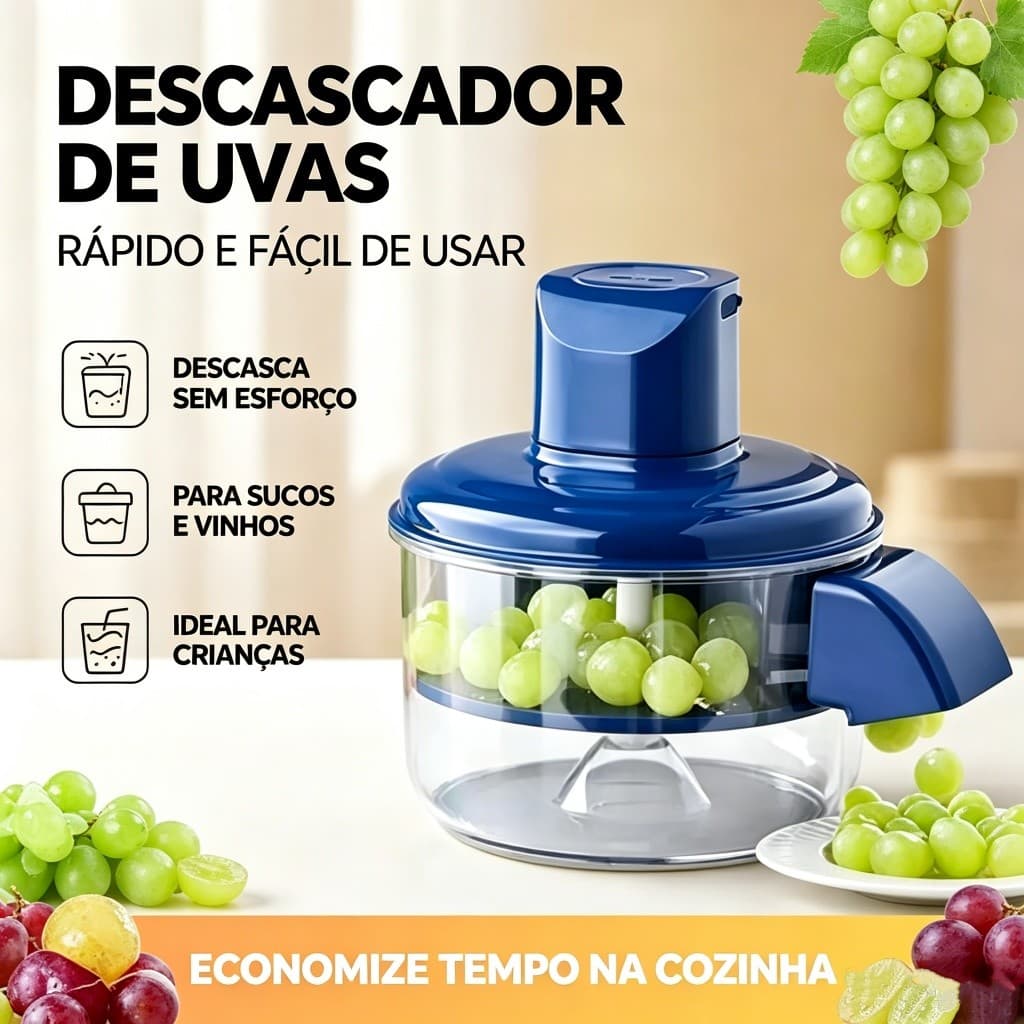 Descascador Elétrico Automático de Alho - Adequado para Uvas, Tomates, Alho e Frutas, Fácil de Limpar