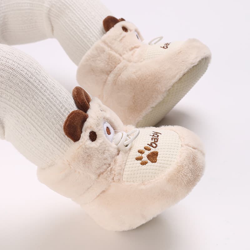 Sapatos De Algodão Para Bebê De Desenho Animado Com Isolamento De Pelúcia E Sola Macia Caminhada De