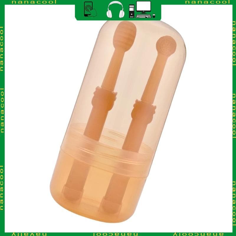 Conjunto Escova Dentes Para Animais Estimação nana Safe Silicone Cabeça Cilíndrica 360 Graus, 2
