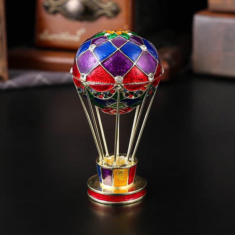 Novo produto pronto estoque balão de ar quente caixa de jóias ornamentos requintados brincos anel armazenamento Flip cap