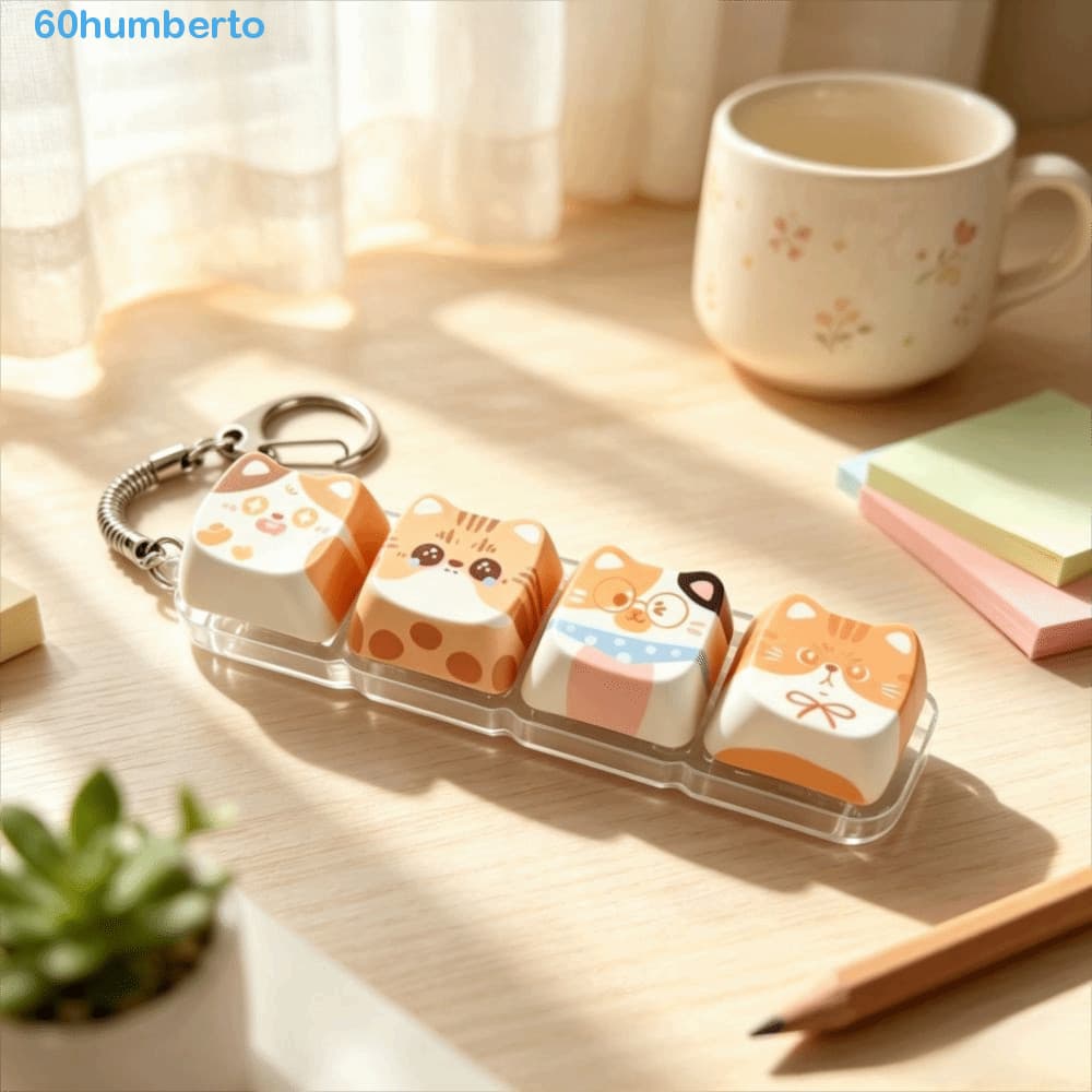 Chaveiro HUMBERTO Cat Fidget Clicker , Botão De Pressão Da Ponta Do Dedo De Teclado Mecânico De Gato Fofo , Pingente De