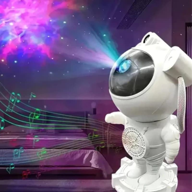 Luminária Projetor Astronauta LED RGB Nebulosa Estrelas Luz Noturna Decorativa