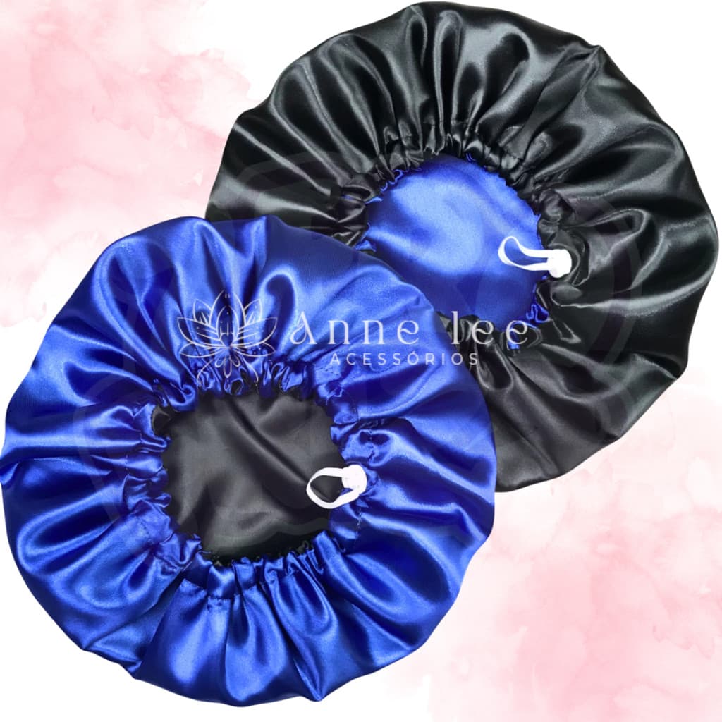 Touca Dupla Face Cetim com Regulador ANNE LEE - Azul Royal