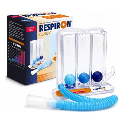 Respiron Classic Azul NCS Exercitador e Incentivador Respiratório para Fisioterapia Pulmonar com 3 Esferas e Níveis: 0-3