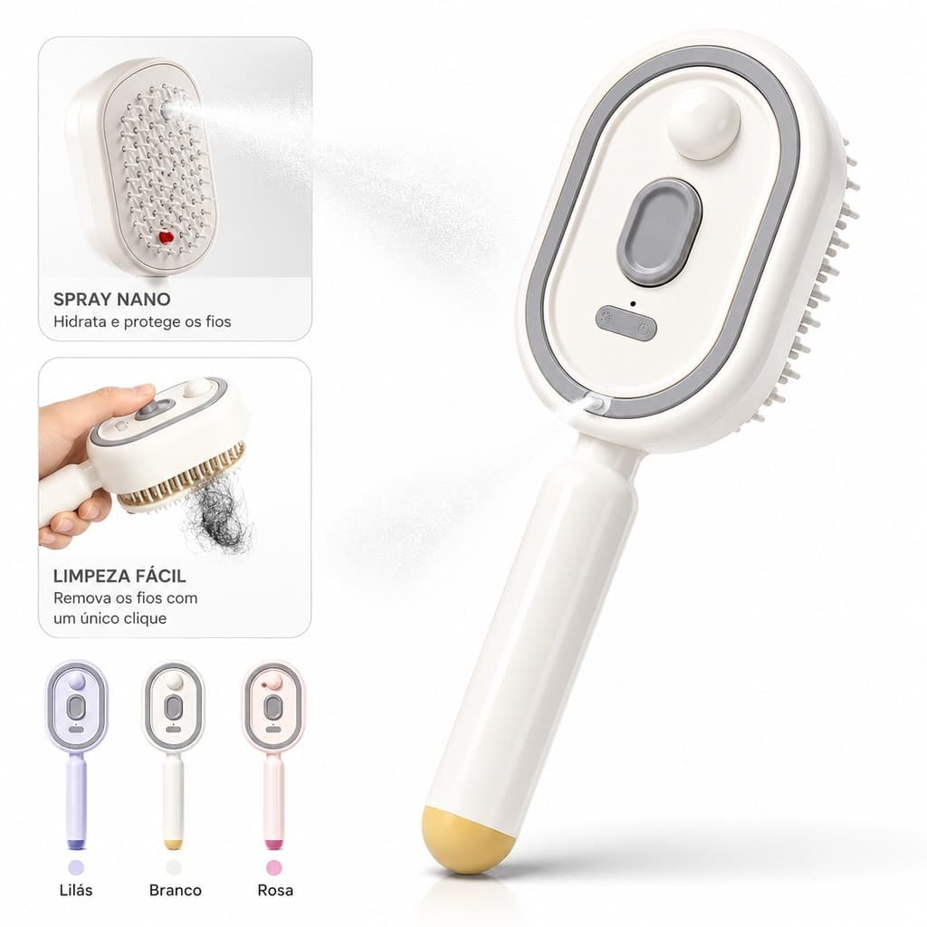 Escova De Cabelo A Vapor Elétrica Spray Massagem Pente Anti-Estático Auto-Limpeza Aplicador De Óleo Meninas Cuidados Com