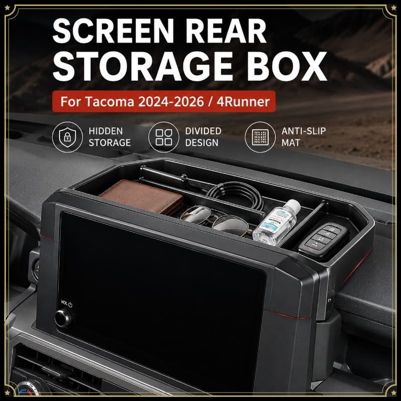 Para Toyota Tacoma 2024-2026 4Runner Tela Bandeja De Armazenamento Traseiro ABS Painel Organizador Tapete Antiderrapante
