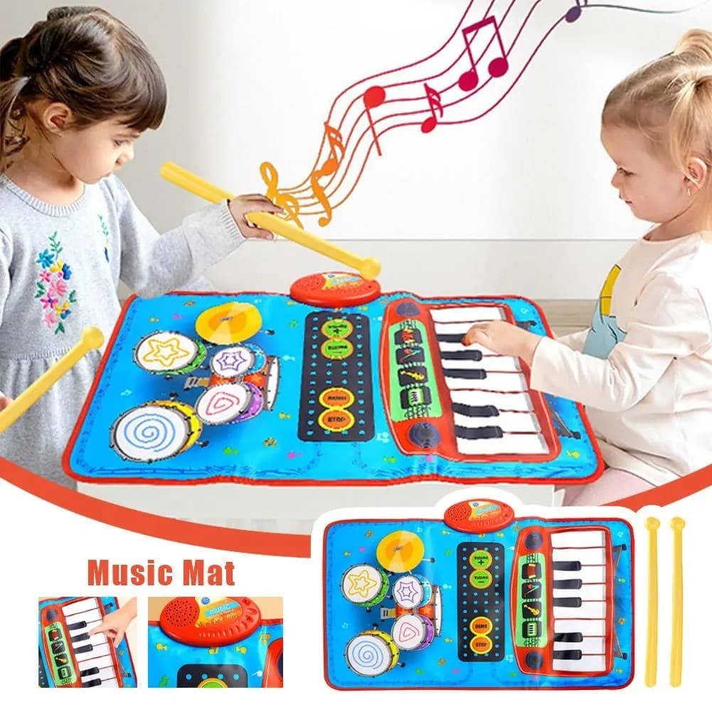 Tapete de Dança Musical Interativo para Crianças com Sons de Bateria, Brinquedo Educativo para Aprendizagem Precoce