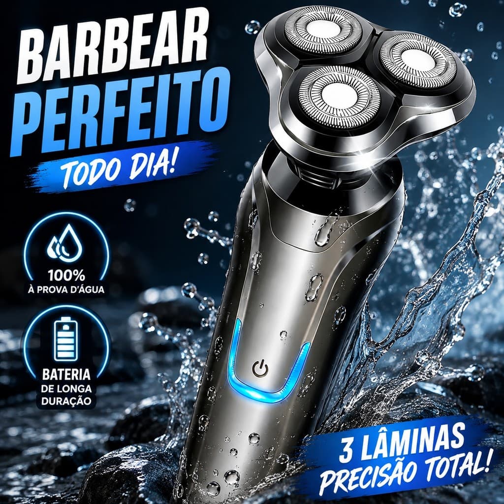 Barbeador Elétrico 3 Cabeças Limpeza da Barba dos homens cabeça de faca tripla 9D Cabeças flutuantes Limpeza Qualidade