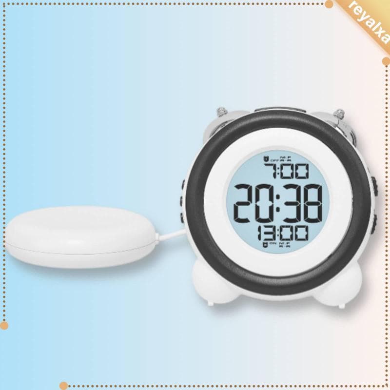 [Reyalxa] Despertador Vibratório Almofada Vibratória Twin-Chime Relógio Branco