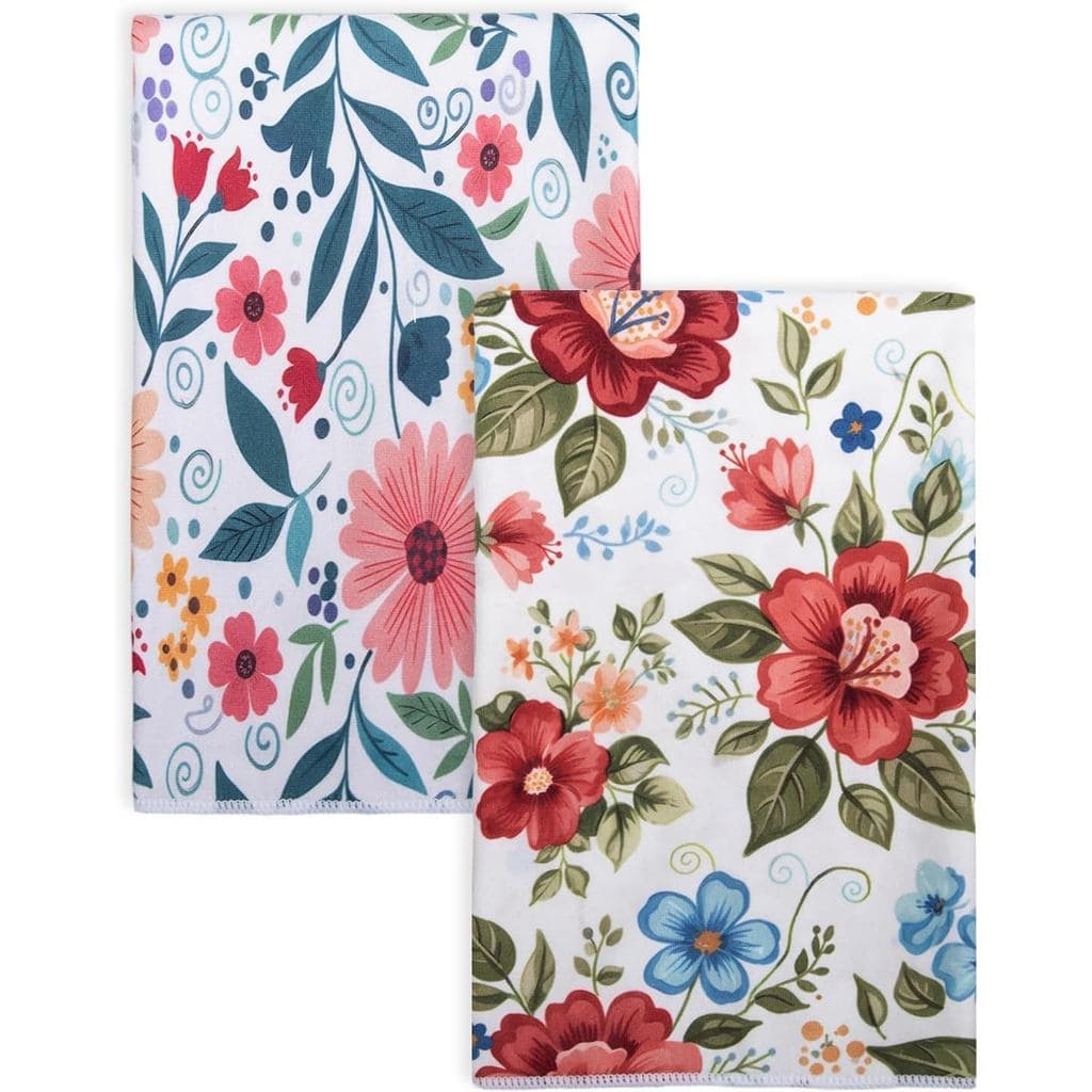 Conjunto de 2 Toalhas Decorativas de Cozinha - Toalhas de Microfibra Macias para Cozinhar e Assar - Panos de Prato Rústi
