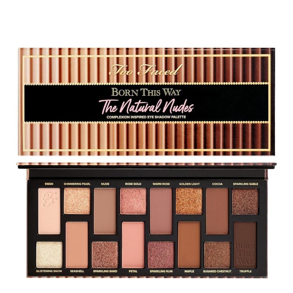 Paleta de Sombras Natural Nude Born This Way da Too Faced | Alta pigmentação + glitter, 0,42 onças
