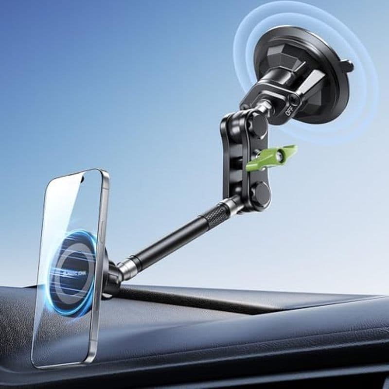 Suporte Magnético Para Telefone Carro MAGIC JOHN , Ventosa De Metal Pára-Brisa | 360 Graus Giratório , Forte Sucção E Am