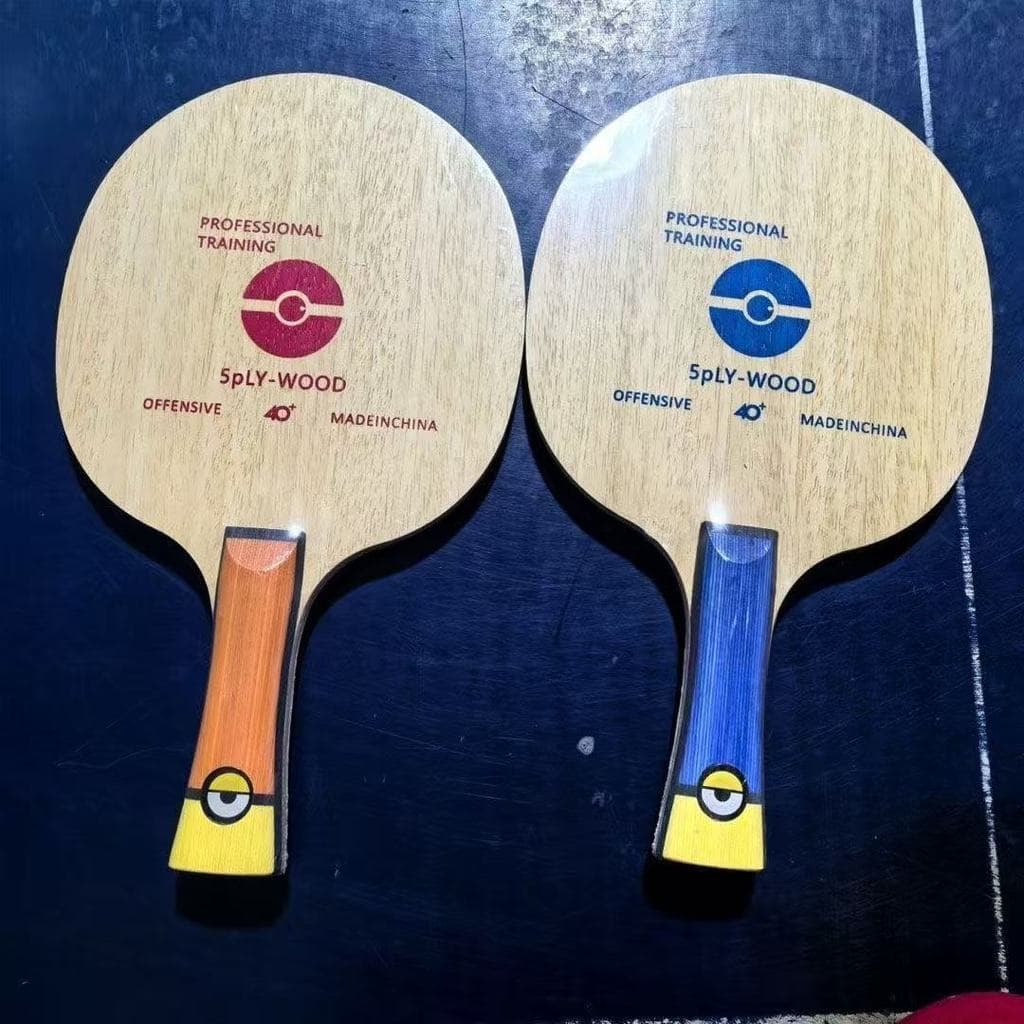 Pequeno homem amarelo placa de treinamento de tênis de mesa de madeira pura rosto eussiano Material de força de abeto Pa