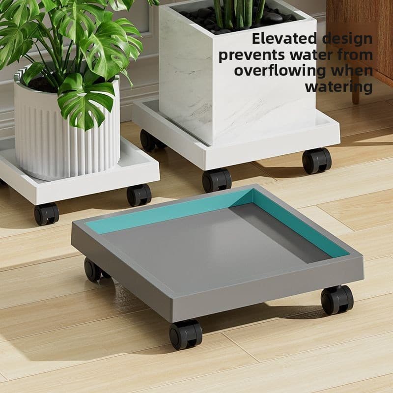 YoCiao Suporte para Vaso com Rodinhas, Base Quadrada em PP 22-37cm para Casa