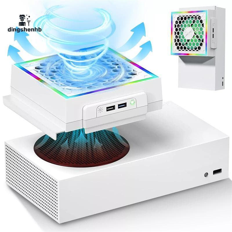 dingshenhb LED Ventilador De Resfriamento Atmosfera Luz 3 Engrenagens Ajustável 5V 2.4A Console 7 Modos De Iluminação Ac