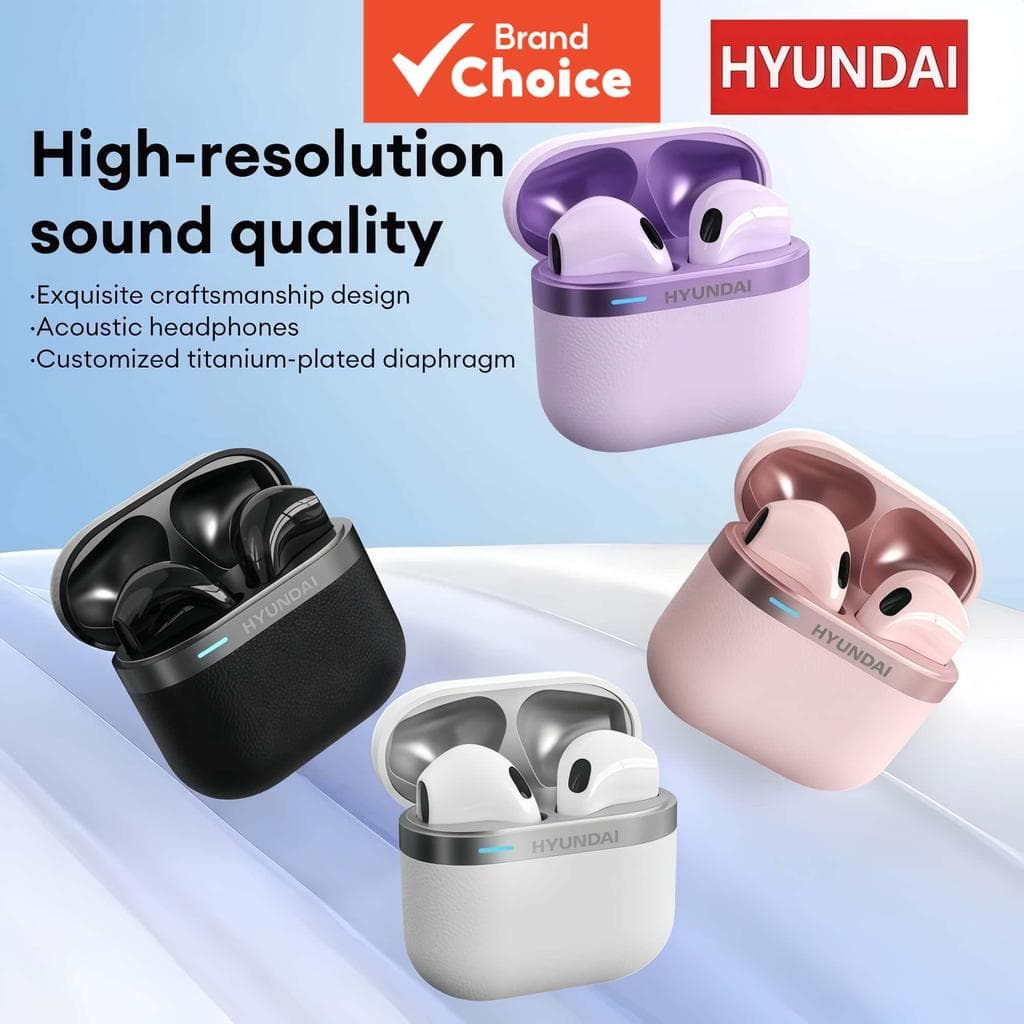 HYUNDAI HY-T02 Pro Fones De Ouvido Intra-Auriculares Sem Fio Bluetooth 5.4 Esportivos HD Chamada HiFi Com Microfone Músi