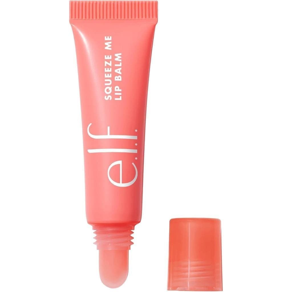 O bálsamo labial Elf Squeeze Me tem efeito hidratante, proporciona cor transparente, contém ácido hialurônico, é um prod