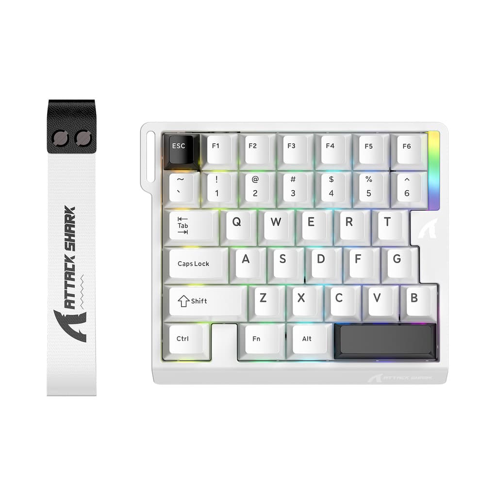 Teclado De Efeito Hall ATTACK SHARK M36HE-8000Hz Para Jogos Com Fio 0.01 Mm RT Ajustável E 0.1 Ms De Latência Ultrabaixa
