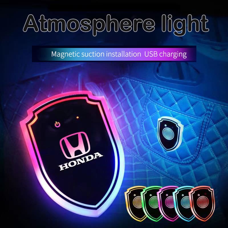 Luz Ambiente para os Pés do Carro Honda, Modificação Interior, Sem Fiação, Lâmpada de Indução Inteligente Automática par