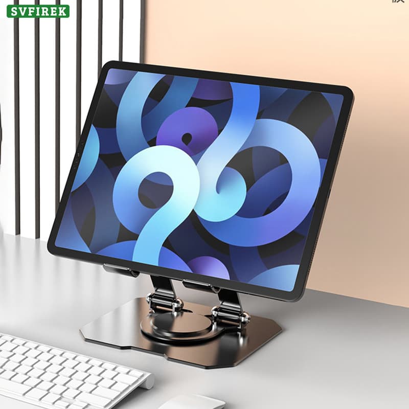 Suporte Para Tablet Com Fundo Quadrado Totalmente Metálico 360 ° Giratório Telefone , Mesa Dobrável , Resfriamento