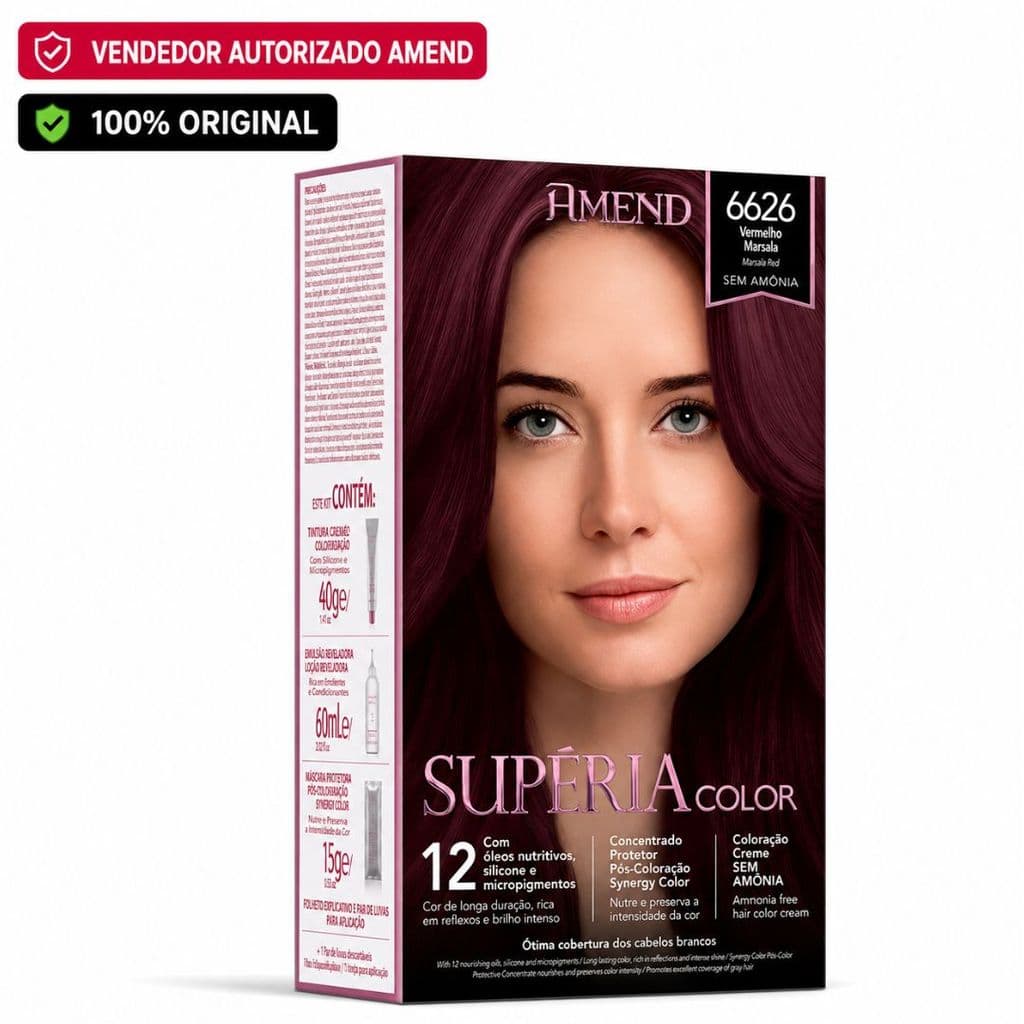 Tonalizante Amend Cosmetics Supéria Color 6626 Vermelho Marsala