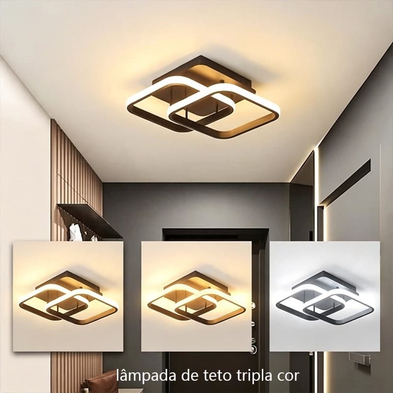 Luminária De Teto Led Bivolt 3 Cores Decoração Minimalista Moderno Pendente Lustre Plafon para Sala Quarto Ceiling Light