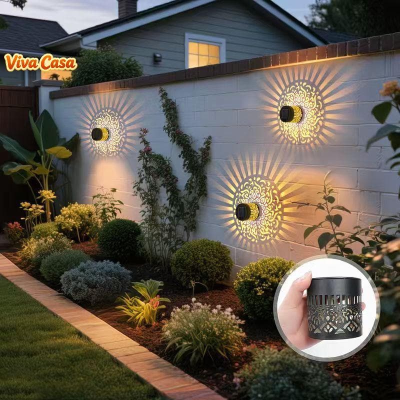 Viva Casa Mandala Solar Externa De Lights 4 Pa Economia De Energia Sem Fiação Para Degraus Cerca De Parede Pátio Quintal