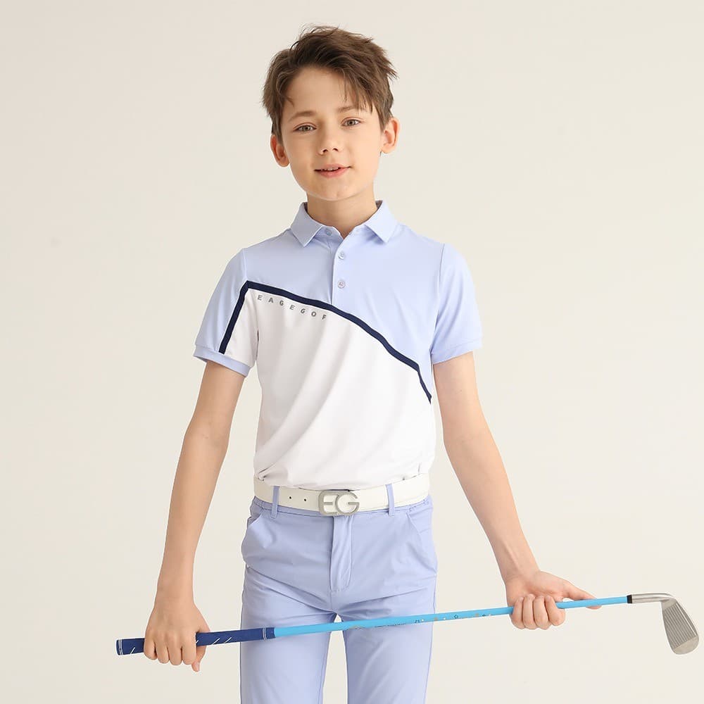 Eg roupas de golfe infantis verão novo estilo meninos camiseta de manga curta adolescente roupas de golfe absorção de um