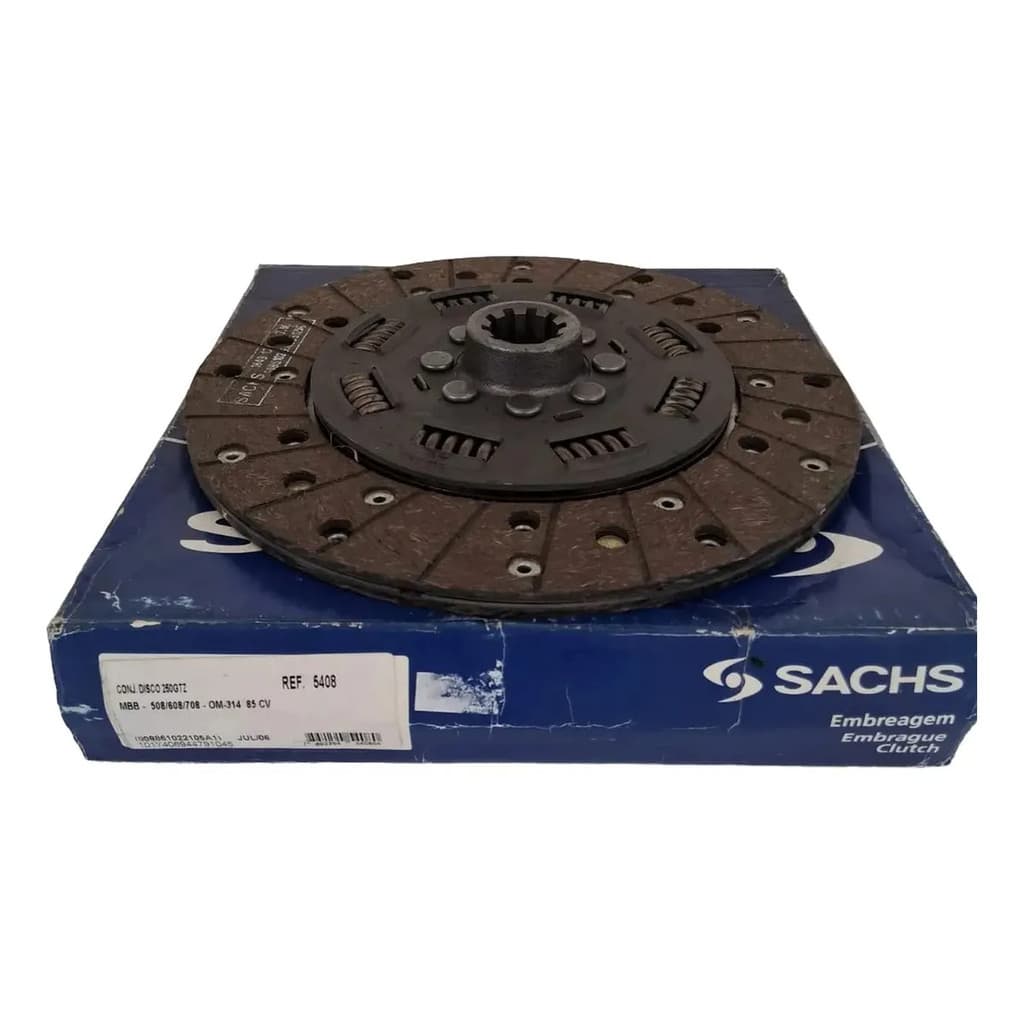 Disco Embreagem Sachs 5408 Mercedes Benz MB 608 708 OM314 250mm 10 Estrias Caminhão Original Reposição