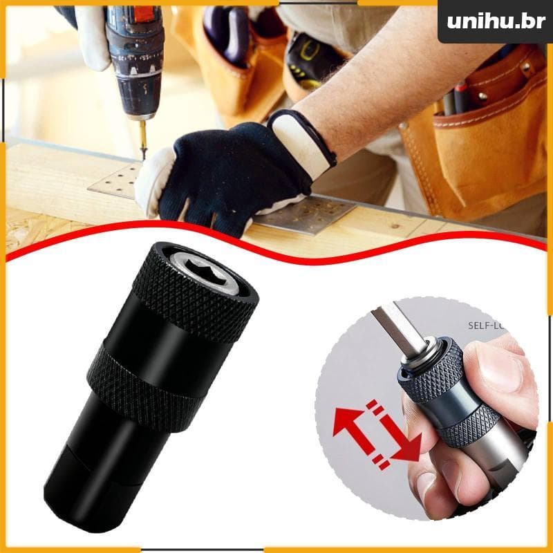 [Unihu] Suporte Para Bits De Chave De Fenda Aço Preto Adaptador De Troca Rápida Haste Hexagonal Conector Acessório De Fe