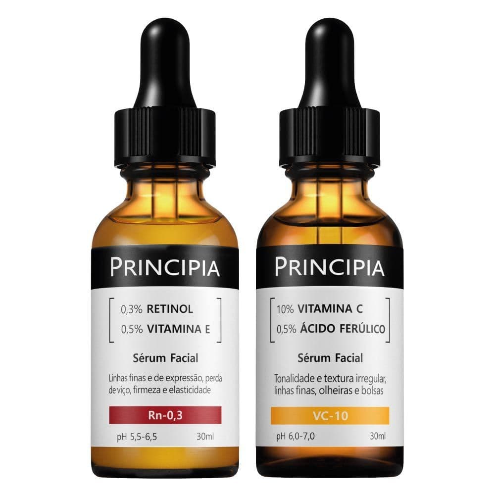 Kit Skincare Dia e Noite – Vitamina C VC-10 + Sérum Retinol RN-0,3 | Cuidados Faciais
