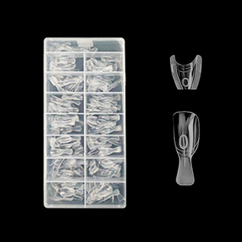 DIY Arte Do Prego 240 Pçs Formas Duplas Sanduíche Dicas De Extensão Parte Superior Inferior Reutilizável Salão Casa Acrí